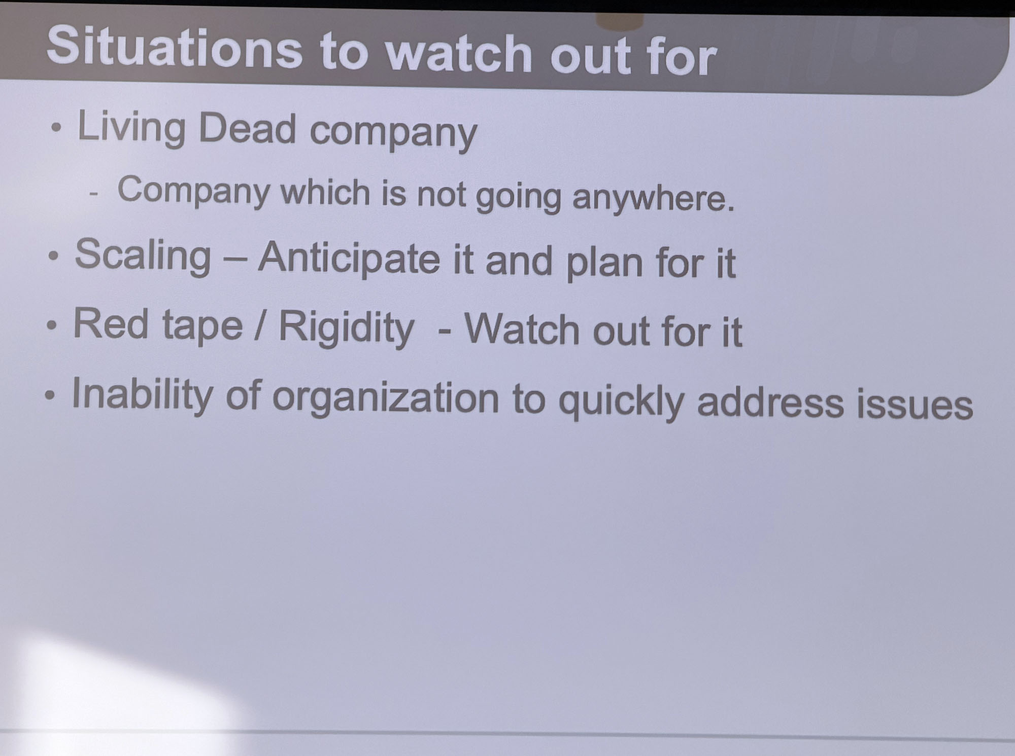 Photograph taken 25:32 into the talk